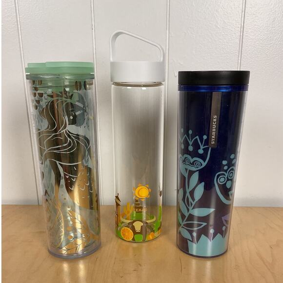 Starbucks Set of Three Coffee/Water Travel Mugs 2-16 OZ and 1-18.5 OZ - Picture 1 of 9